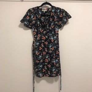 Blue floral print dress